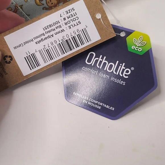 TOMS Monkey Bananas Ortholite Shoes size 7W NWT - Picture 9 of 13